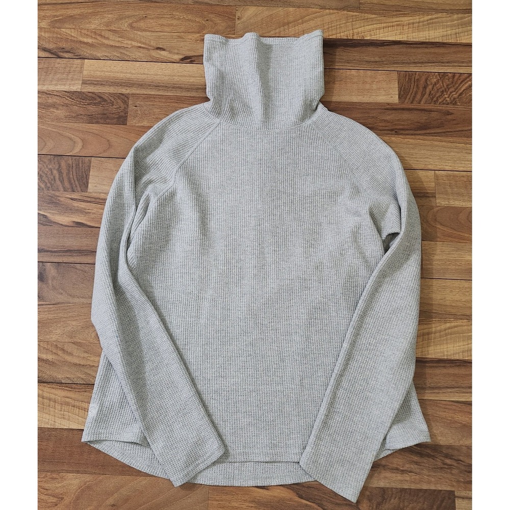 KUHL Womens Thermal Waffle Knit Long-Sleeve Cowl Neck Grey Size Large Euc